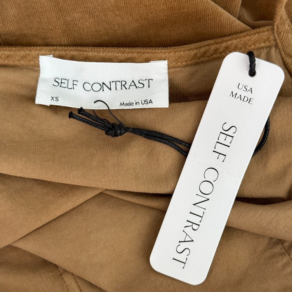 Anthropologie Self Contrast Corduroy Overalls Women XS Wide Leg Festival Cotton - Picture 3 of 11